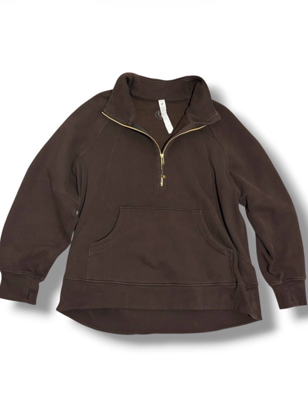 Lululemon Scuba Oversized Funnel-Neck Half Zip Long Java Gold Size XL / XXL